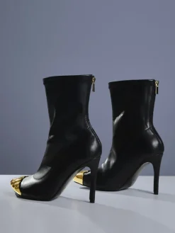 Shoes*Mew Mews Fashion Balto Metallic Toe Boots