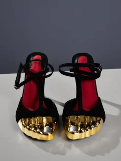 Shoes*Mew Mews Fashion Balto Metallic Toe Heels