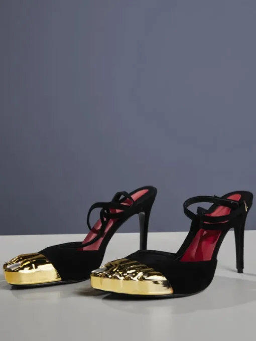 Shoes*Mew Mews Fashion Balto Metallic Toe Heels