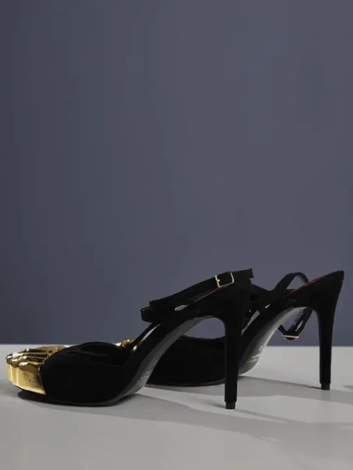 Shoes*Mew Mews Fashion Balto Metallic Toe Heels