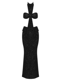 Dresses*Mew Mews Fashion Becca Halterneck Sequin Maxi Dress