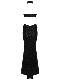 Dresses*Mew Mews Fashion Becca Halterneck Sequin Maxi Dress