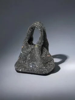 Bags*Mew Mews Fashion Bellatrix Crystal Bucket Bag In Silver
