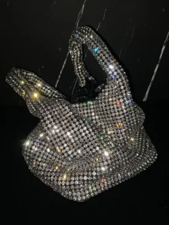 Bags*Mew Mews Fashion Bellatrix Crystal Bucket Bag In Silver