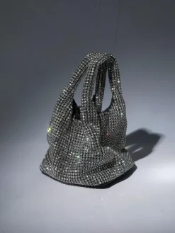 Bags*Mew Mews Fashion Bellatrix Crystal Bucket Bag In Silver