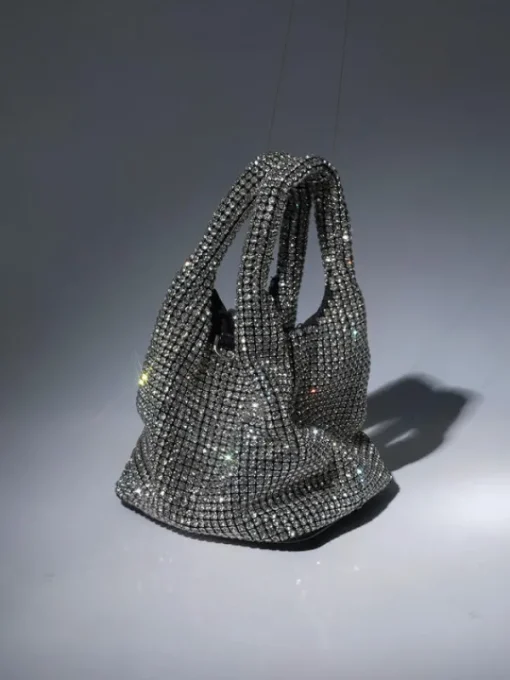 Bags*Mew Mews Fashion Bellatrix Crystal Bucket Bag In Silver