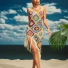 Cover-ups | Swimwear*Mew Mews Fashion O/S Belva Spaghetti Knitted Fringe Midi Dress