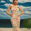 Cover-ups | Swimwear*Mew Mews Fashion O/S Benita Cutout Fringe Knitted Midi Dress