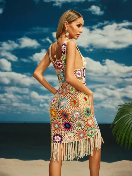 Cover-ups | Swimwear*Mew Mews Fashion O/S Benita Cutout Fringe Knitted Midi Dress