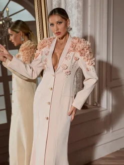 Blazers | Dresses*Mew Mews Fashion Berton Long Sleeve Flower Maxi Dress