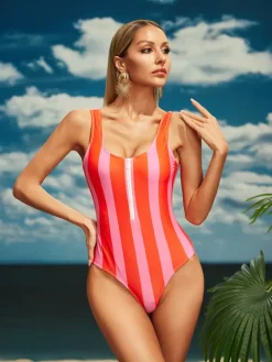 One Piece | Swimwear*Mew Mews Fashion Beyla Striped One Piece Swimsuit