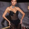 Dresses | Mini Dresses*Mew Mews Fashion Birch Strapless Rhinestone Mesh Dress