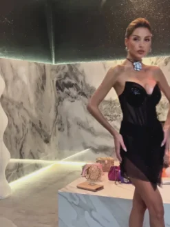 Dresses | Mini Dresses*Mew Mews Fashion Birch Strapless Rhinestone Mesh Dress