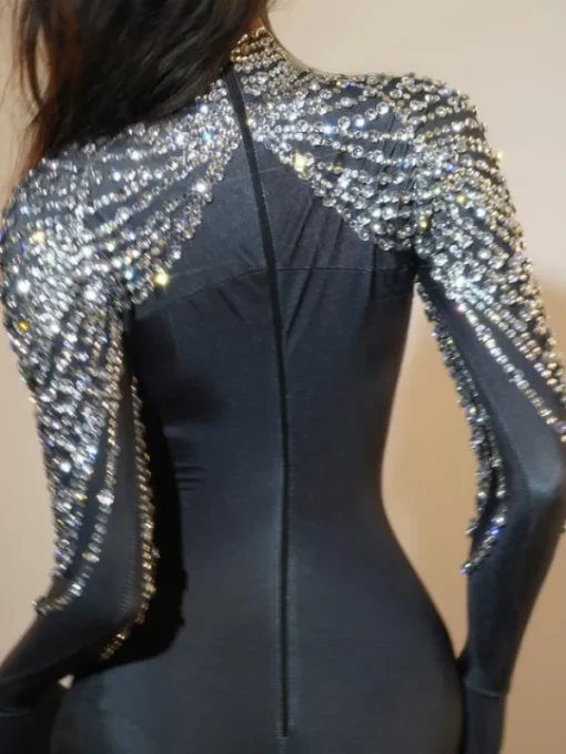 Jumpsuits & Romper*Jiu Bajia O/S Bolboli Long Sleeve Rhinestone Jumpsuit