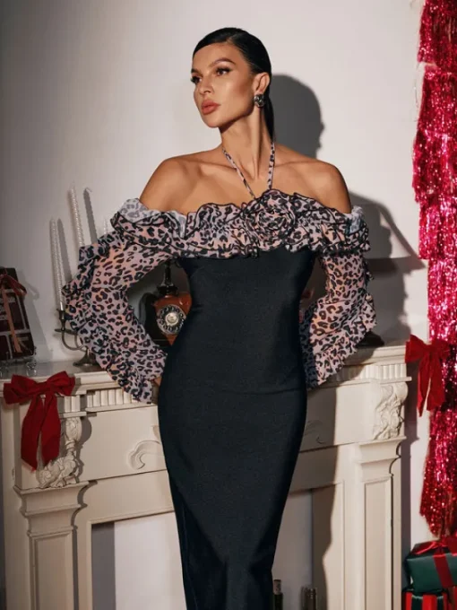 Dresses | Maxi Dresses*Bandage Borosak Halterneck Leopard Maxi Dress