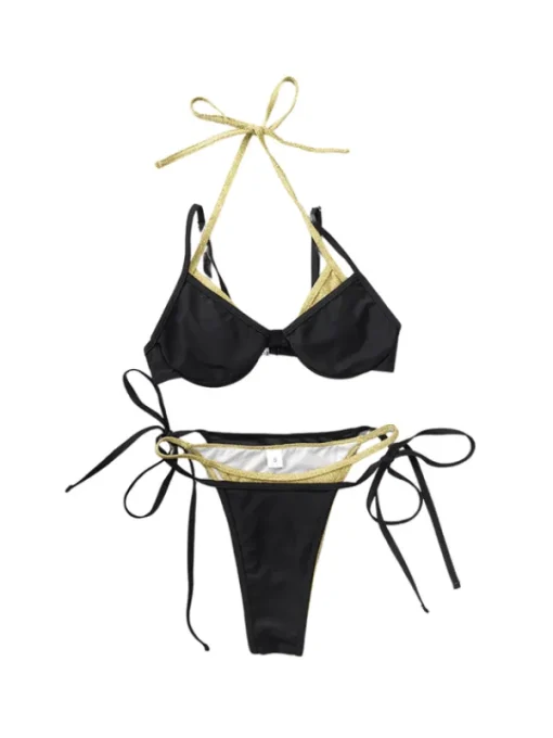 Bikini Sets | Swimwear*Mew Mews Fashion Bragg Lace Up Bikini Two Piece Set