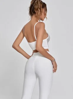 Tops*Mew Mews Fashion Brianna Crystal Bustier Top In White
