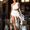 Skirts*Mew Mews Fashion Brinzara Ruffle Draped Skirt In White