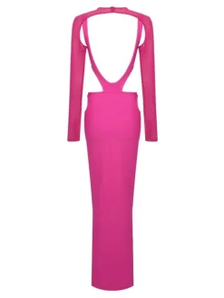 Dresses*Bandage Bronwyn Long Sleeve Cutout Split Maxi Dress