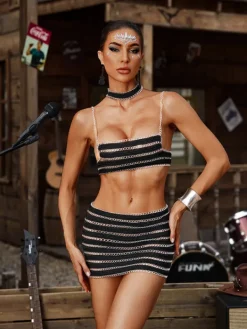 Sets & Co-ords*Mew Mews Fashion Brystelle Spaghetti Chain Skirt Set