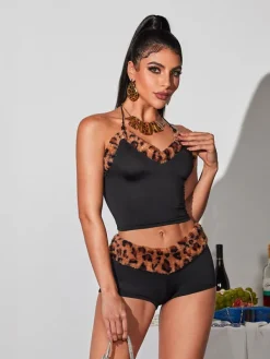 Sets & Co-ords*Mew Mews Fashion Buddie Halterneck Leopard Pants Set