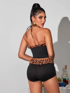 Sets & Co-ords*Mew Mews Fashion Buddie Halterneck Leopard Pants Set