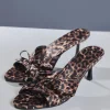 Shoes*Mew Mews Fashion Cabau Bow Leopard Sandals
