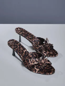 Shoes*Mew Mews Fashion Cabau Bow Leopard Sandals