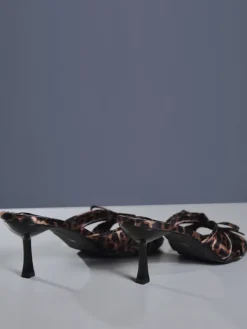 Shoes*Mew Mews Fashion Cabau Bow Leopard Sandals