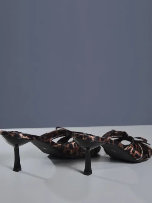 Shoes*Mew Mews Fashion Cabau Bow Leopard Sandals
