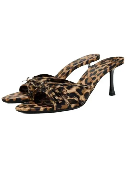 Shoes*Mew Mews Fashion Cabau Bow Leopard Sandals