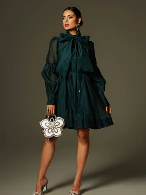 Dresses | Mini Dresses*Mew Mews Fashion Caelan Long Sleeve Lace Up Mini Dress