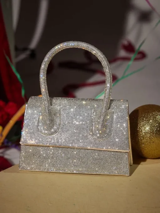 Bags*Mew Mews Fashion Caleo Crystal Clutch In Silver