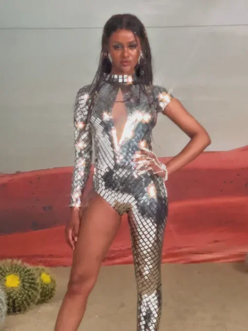 Jumpsuits & Romper | Embellishment*Embellishment Callahan One Shoulder Acrylic Jumpsuit