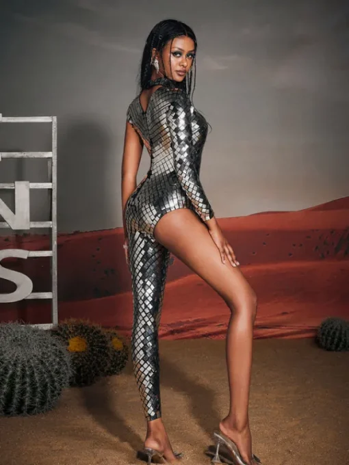 Jumpsuits & Romper | Embellishment*Embellishment Callahan One Shoulder Acrylic Jumpsuit