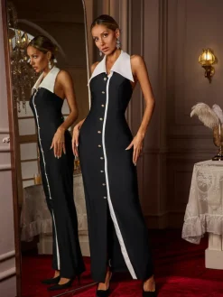 Dresses | Maxi Dresses*Mew Mews Fashion Cambrie Folded Collar Button Maxi Dress