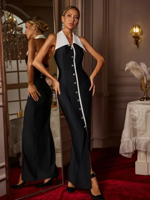 Dresses | Maxi Dresses*Mew Mews Fashion Cambrie Folded Collar Button Maxi Dress