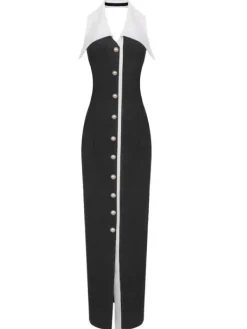 Dresses | Maxi Dresses*Mew Mews Fashion Cambrie Folded Collar Button Maxi Dress