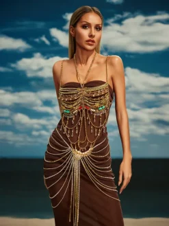 Beaded Wear | Tops*Mew Mews Fashion O/S Cappy Gemstone Beaded Bralette
