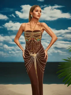 Beaded Wear | Tops*Mew Mews Fashion O/S Cappy Gemstone Beaded Bralette