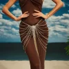 Skirts*Mew Mews Fashion O/S Carrick Crystal Body Chain Skirt In Gold