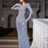Embellishment | Dresses*Embellishment Casey Long Sleeve Rhinestone Mesh Maxi Dress