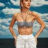 Beaded Wear | Tops*Mew Mews Fashion O/S Caspera Fringe Beaded Bralette