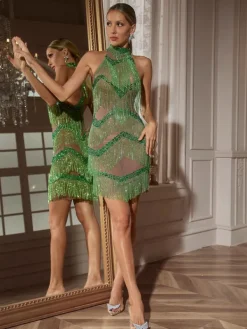 Embellishment | Dresses*Embellishment Cathie Rhinestone Fringe Mini Dress