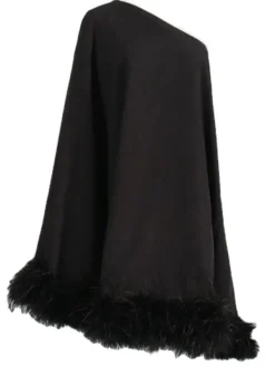 Dresses*Mew Mews Fashion Ceridwen One Shoulder Feather Mini Dress In Black