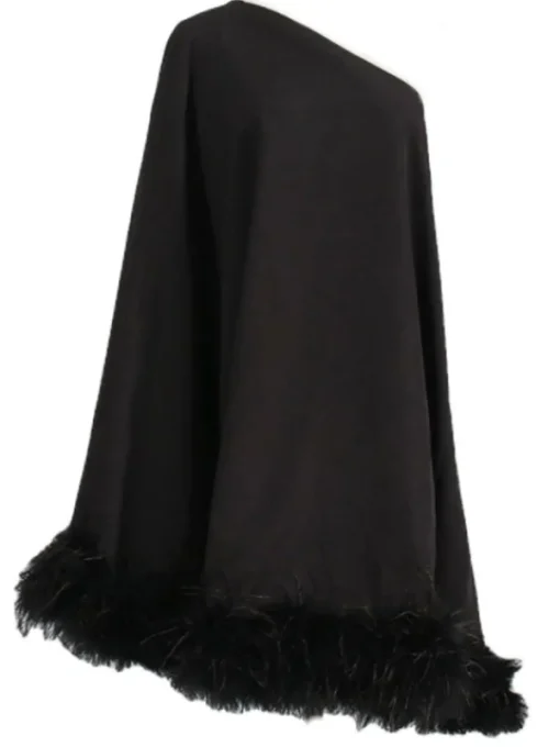 Dresses*Mew Mews Fashion Ceridwen One Shoulder Feather Mini Dress In Black