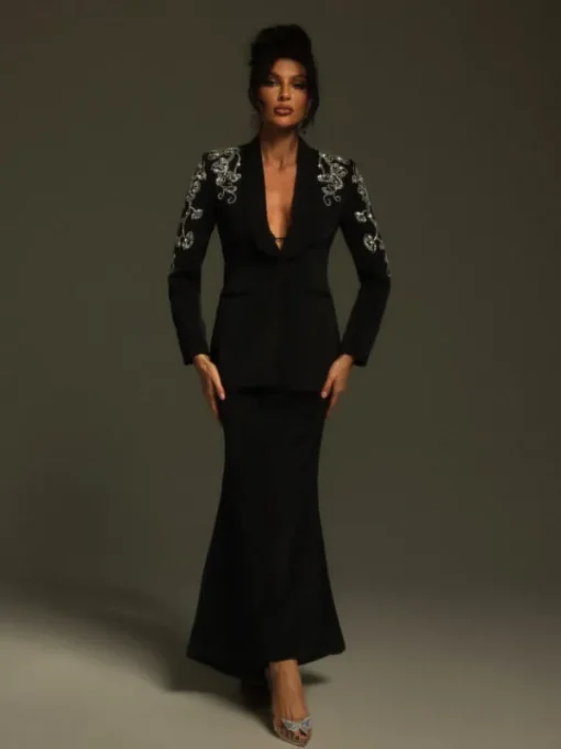 Blazers | Sets & Co-ords*Mew Mews Fashion Charelle Long Sleeve Rhinestone Blazer Set