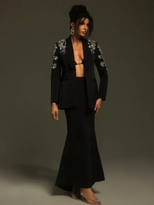 Blazers | Sets & Co-ords*Mew Mews Fashion Charelle Long Sleeve Rhinestone Blazer Set