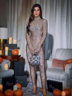 Embellishment*Embellishment Chimera Cobweb Rhinestone Jumpsuit