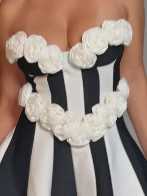 Dresses | Mini Dresses*Bandage Chiyeko Strapless Flower Stripe Mini Dress
